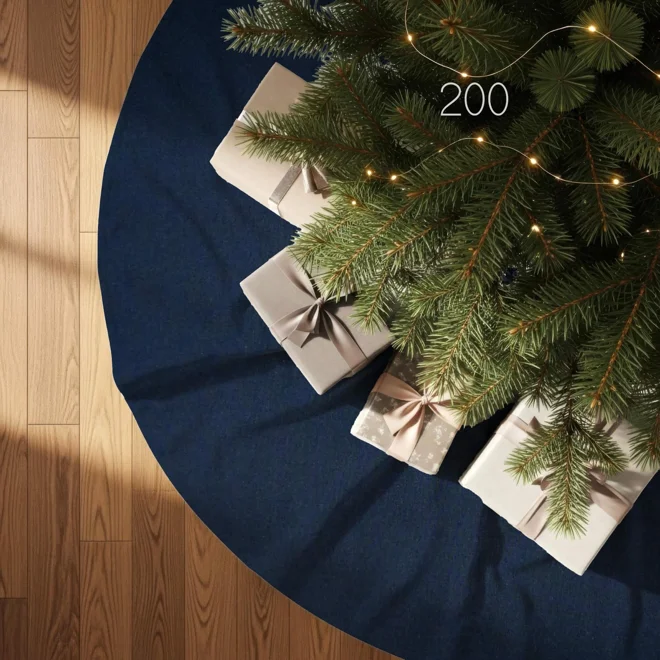 Additional Image for Blue & Tan Plaid Tree Skirt: Rustic Farmhouse Christmas