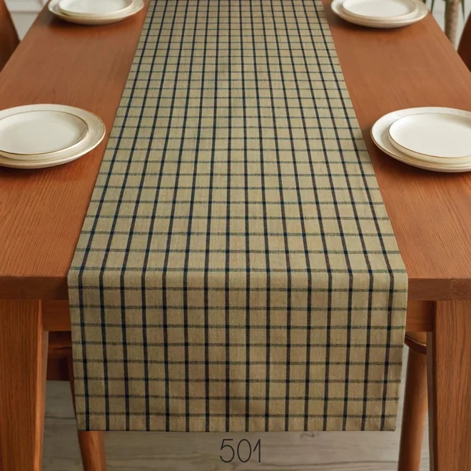 Additional Image for Black & Tan Plaid Table Runner: Primitive Farmhouse Style, Placemats and Napkins