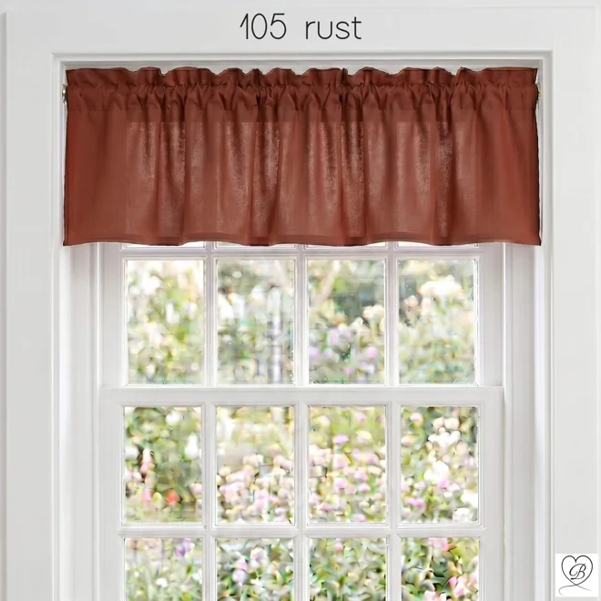 Additional Image for Orange Cotton Valances: Cinnamon, Spice Colors - Custom Sizes