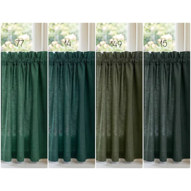Additional Image for Solid Dark Green Cotton Valances, Custom Sizes