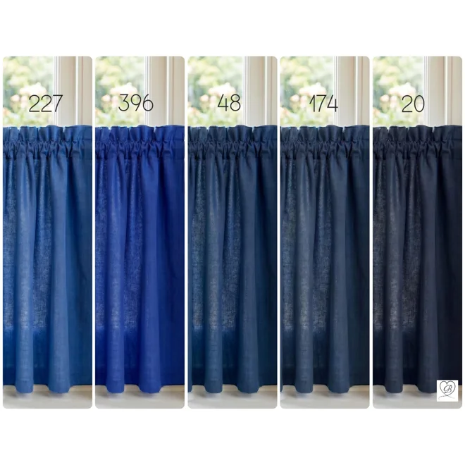 Additional Image for Dark Blue Cotton Valances, Custom Sizes