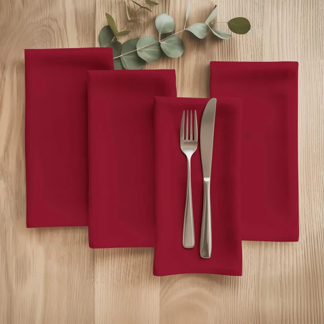 Additional Image for Classic Red Cotton Table Runner, Placemats, & Napkins