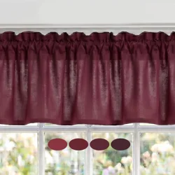 Burgundy Red Cotton Valances, Custom Sizes