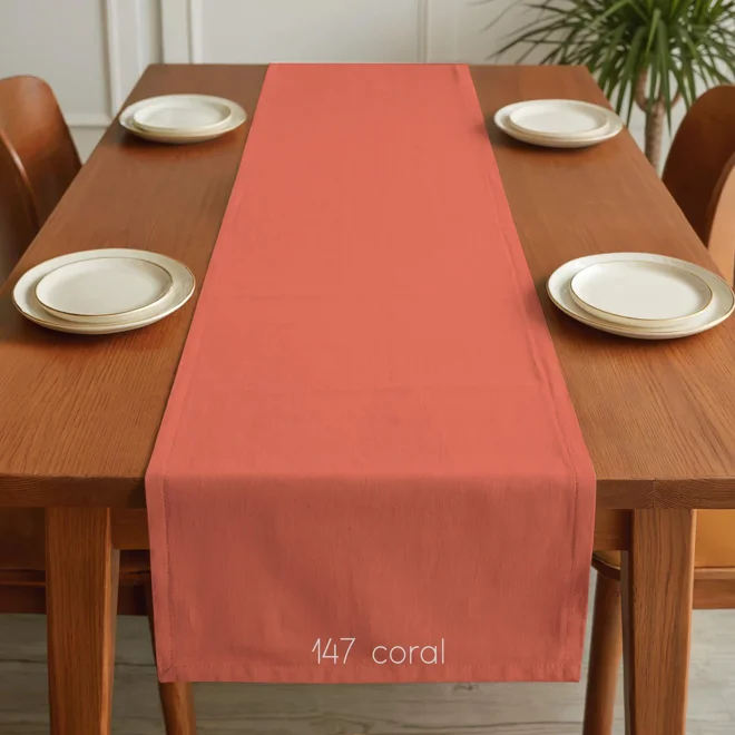 Additional Image for Peach & Coral Cotton Table Runner, Placemats, and Napkins