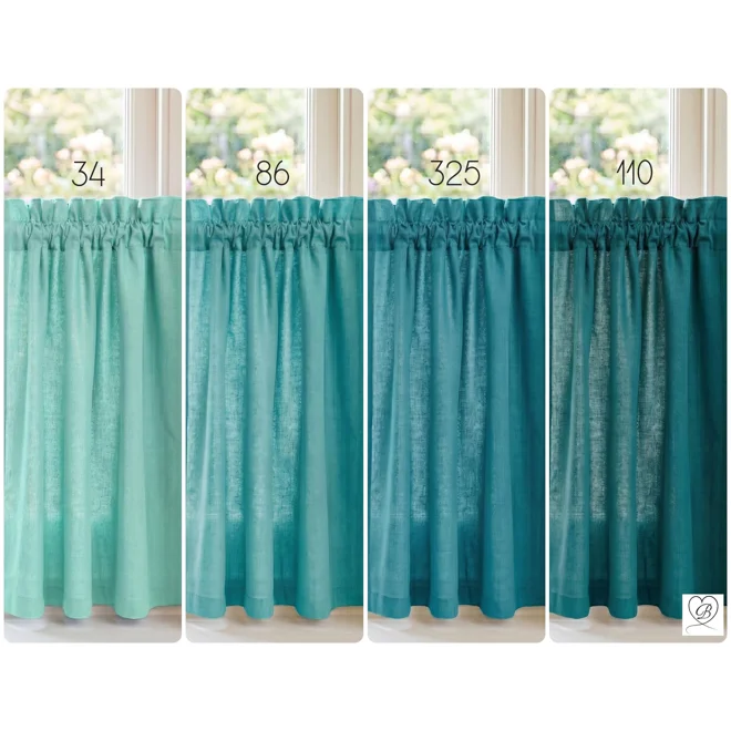 Additional Image for Aqua & Teal Cotton Valances, Custom Sizes