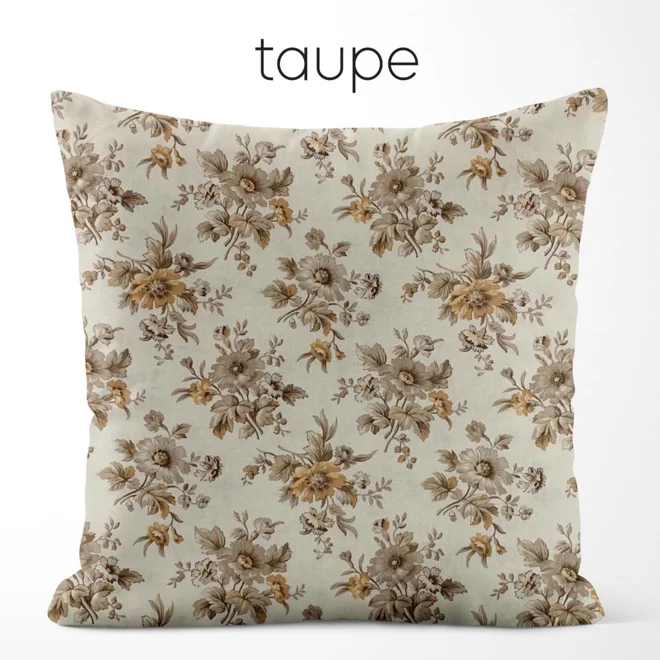 Additional Image for Blush & Taupe French Country Floral Pillow Covers; Euro Shams and Lumbar
