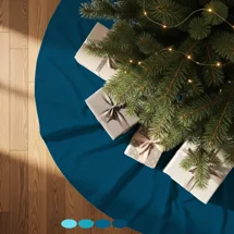 Aqua & Teal Blue Tree Skirt:..