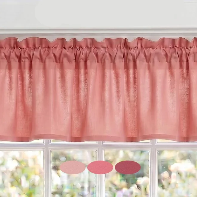 product Image for Blush Pink Cotton Valances, Custom Sizes