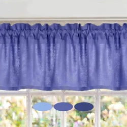 Periwinkle Blue Cotton Valances, Custom Sizes