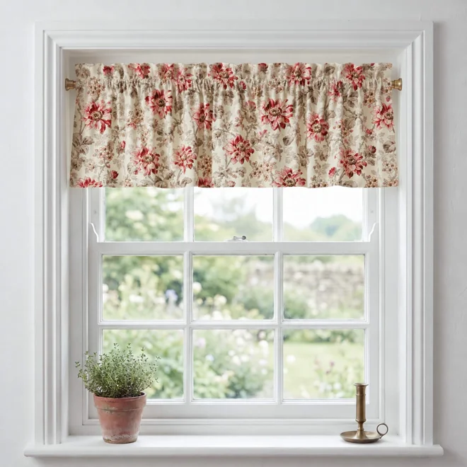 Additional Image for Red Roses French Country Floral Valances
