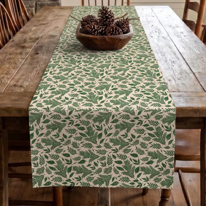Additional Image for Botanical Fern Leaves Table Runner