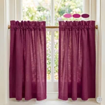 Berry Pink Cotton Cafe Curtains: Custom Size