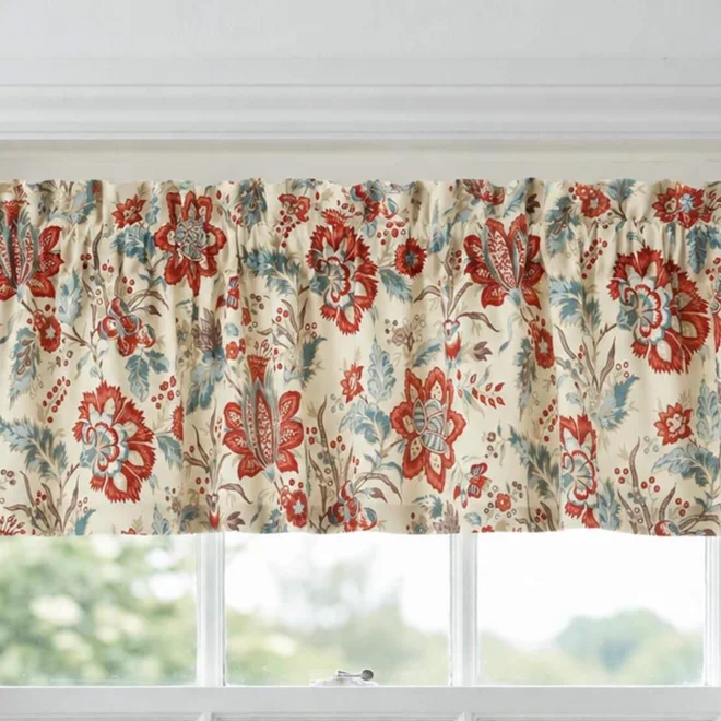 Additional Image for French Country Floral Valance - Red & Blue