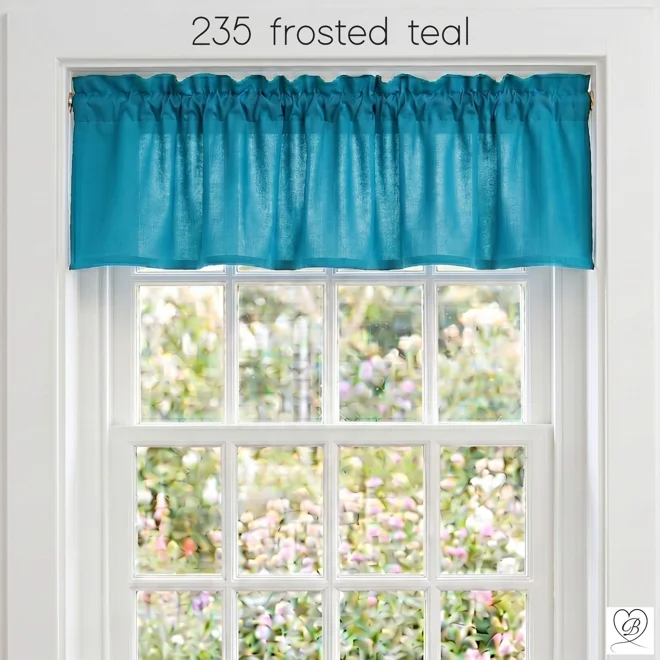 Additional Image for Aqua Teal Blue Cotton Valances, Custom Sizes