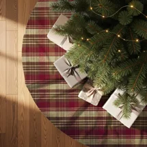 Red Brown & Tan Plaid Tree S..