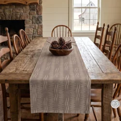 Modern Rustic Taupe Table Runner