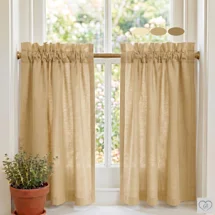 Tan & Cream Cafe Curtains: C..