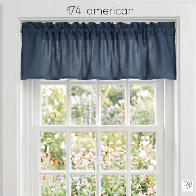 Additional Image for Dark Blue Cotton Valances, Custom Sizes