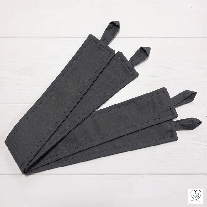 Additional Image for Black & Dark Gray Cotton Cafe Curtains: Custom Sizes