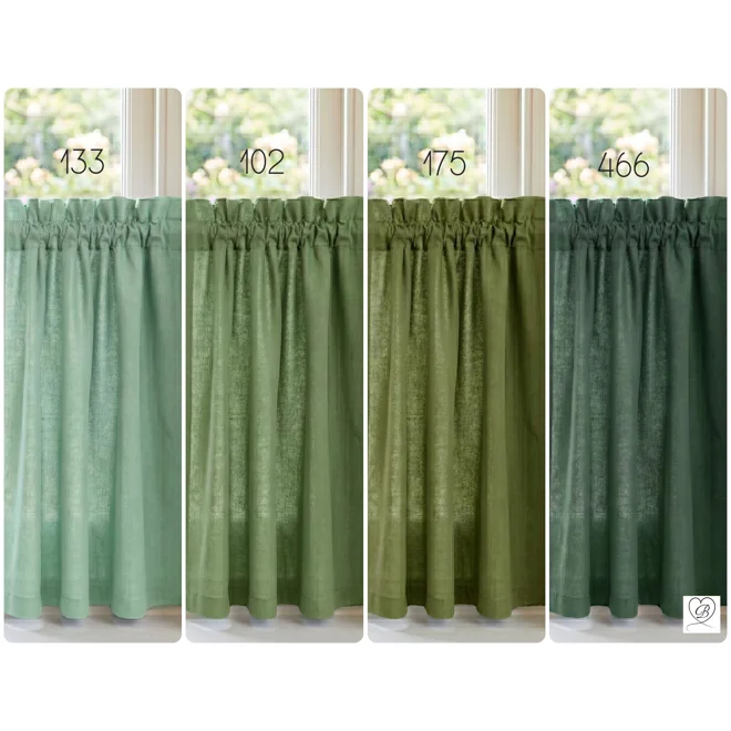 Additional Image for Green Cotton Cafe Curtains: Custom Size