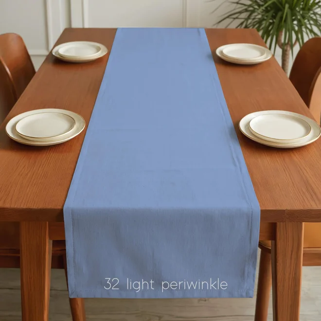 Additional Image for Periwinkle Blue Cotton Table Runner, Placemats, and Napkins