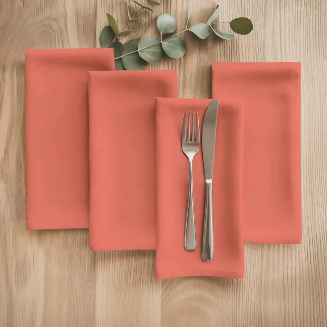 Additional Image for Peach & Coral Cotton Table Runner, Placemats, and Napkins