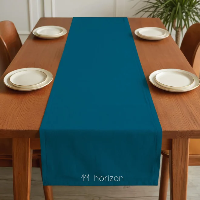 Additional Image for Solid Aqua Teal Blue Cotton Table Runner, Placemats, & Napkins
