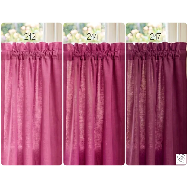 Additional Image for Berry Pink Cotton Cafe Curtains: Custom Size