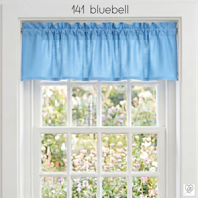 Additional Image for Solid Blue Cotton Valances, Custom Sizes