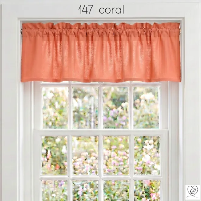 Additional Image for Peach & Coral Cotton Valances, Custom Sizes