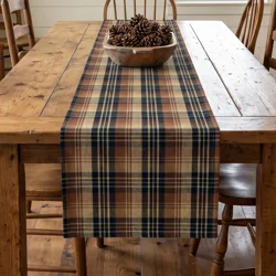 Brown & Black Plaid Table Runner: Rustic Country Decor, Placemats and Napkins
