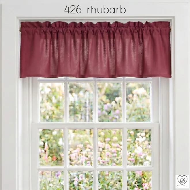 Additional Image for Burgundy Red Cotton Valances, Custom Sizes