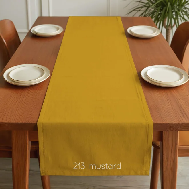 Additional Image for Yellow & Gold Cotton Table Runner, Placemats, and Napkins