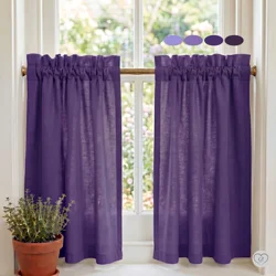Purple & Lavender Cotton Cafe Curtains: Custom Size