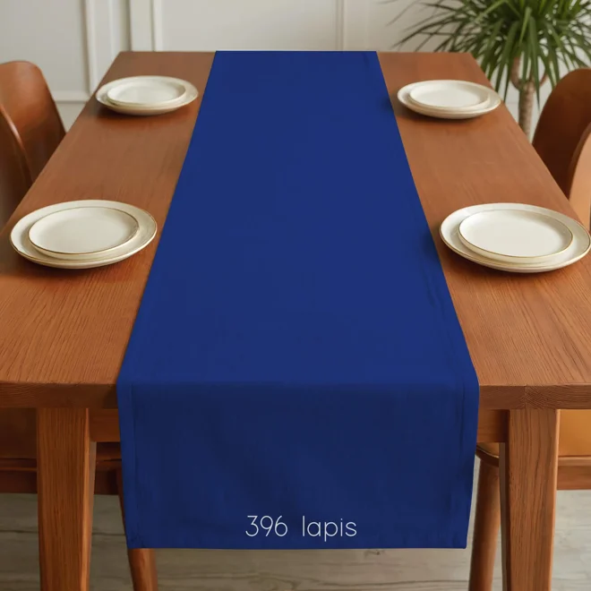 Additional Image for Solid Dark Blue Cotton Table Runner, Placemats, & Napkins