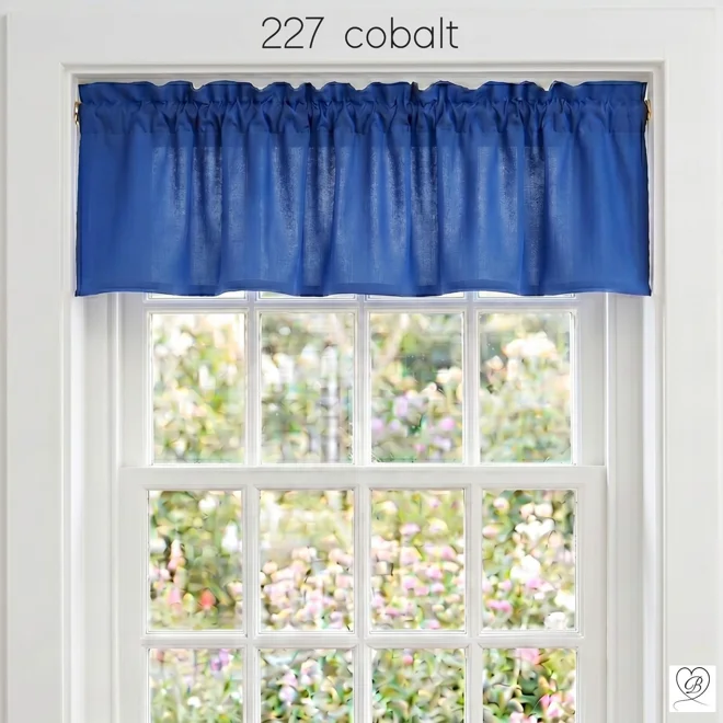 Additional Image for Dark Blue Cotton Valances, Custom Sizes