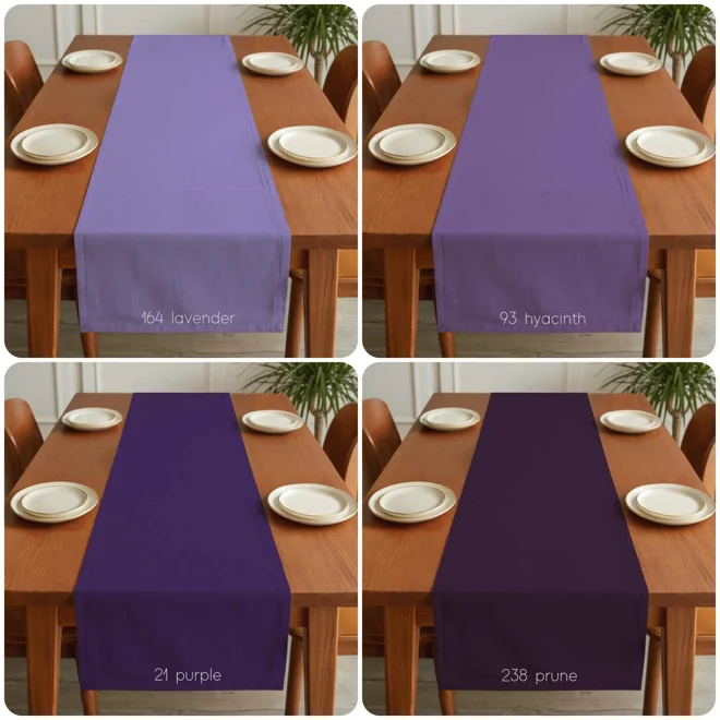 Additional Image for Purple & Lavender Cotton Table Runner, Placemats, and Napkins