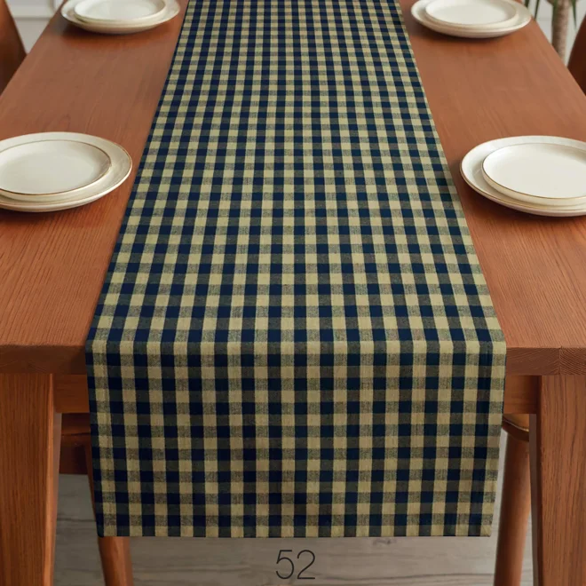 Additional Image for Black & Tan Plaid Table Runner: Primitive Farmhouse Style, Placemats and Napkins