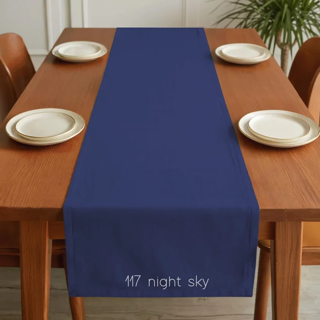 Additional Image for Periwinkle Blue Cotton Table Runner, Placemats, and Napkins