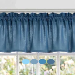 Solid Blue Cotton Valances, Custom Sizes