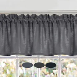 Black & Dark Gray Cotton Valances, Custom Sizes