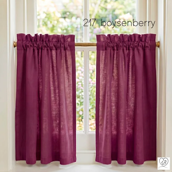 Additional Image for Berry Pink Cotton Cafe Curtains: Custom Size