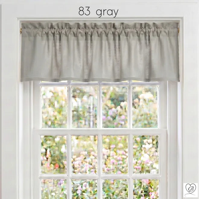 Additional Image for Gray Cotton Valances, Custom Sizes