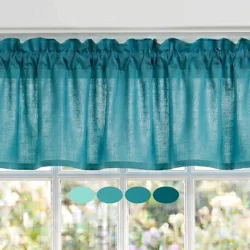 Aqua & Teal Cotton Valances, Custom Sizes