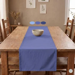 Periwinkle Blue Cotton Table Runner, Placemats, and Napkins