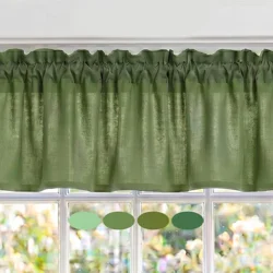 Solid Green Cotton Valances, Custom Sizes
