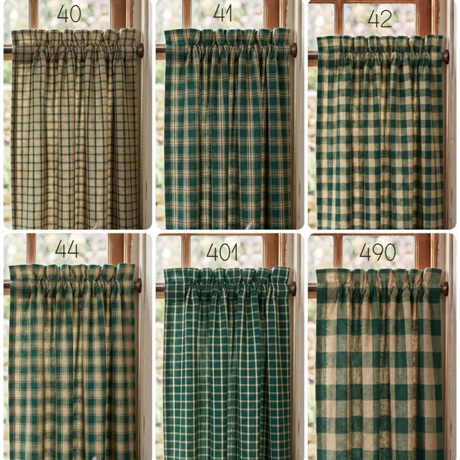 Additional Image for Green & Tan Plaid Valances: Homespun Country Window Topper