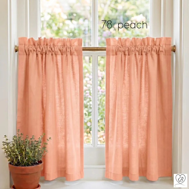 Additional Image for Peach & Coral Cotton Cafe Curtains - Custom Size