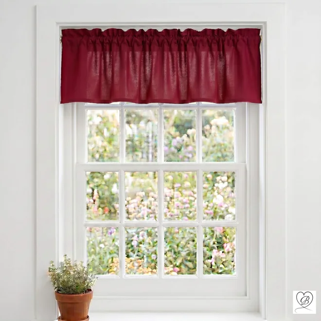 Additional Image for Classic Red Cotton Valances, Custom Sizes