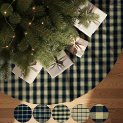 Black & Tan Plaid Tree Skirt: Rustic Farmhouse Christmas